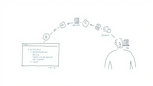 Hand-drawn whiteboard illustration showing AI coding agent connecting to language servers via LSP protocol