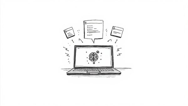 手绘风格封面：AI聊天界面与系统提示词概念图