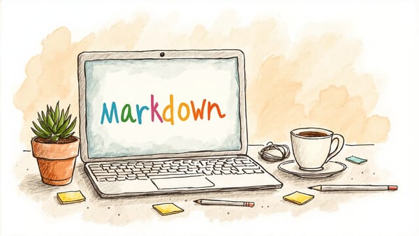 Typorb cover - colored pencil hand-drawn desk scene